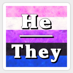 He-They Pronouns: Genderfluid Sticker